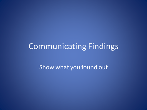 Communicating Findings - Graphs