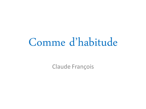 Comme D'habitude - Future