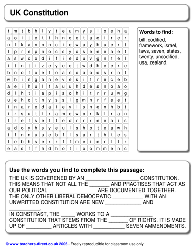 Wordsearch: examples of constitutions