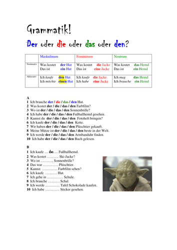 Nominativ oder Akkusativ?