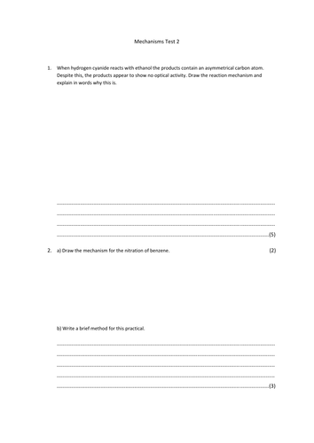 A2 mechanisms and stereoisomerism test