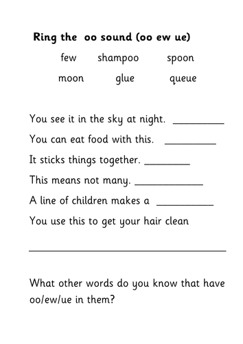 Quiz: which /oo/ word?