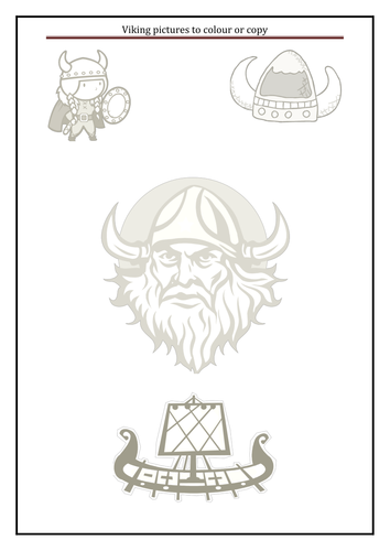 Vikings to colour or copy
