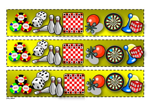 Games and Recreation cut-out border