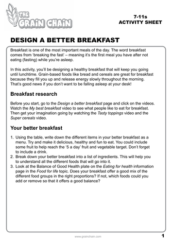 Food for Life: Design a better breakfast