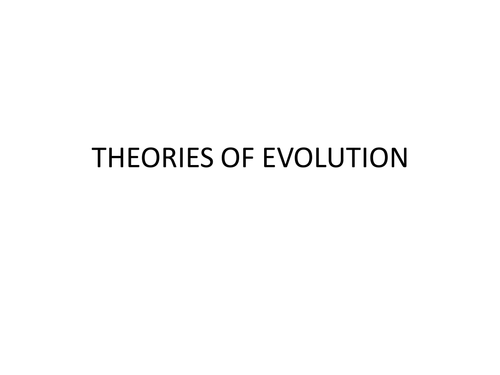 Introduction to theories of evolution