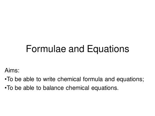formulae and equations