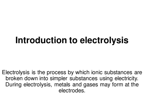 electrolysis and redox