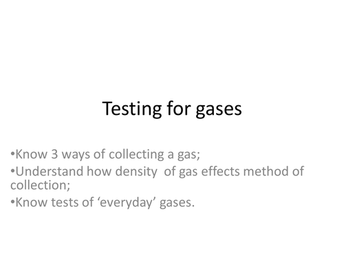 testing for gases