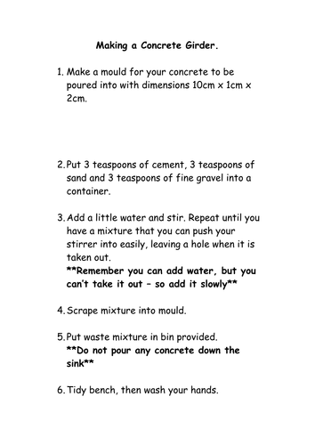 making concrete girder activity