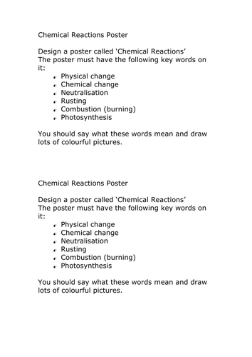 low ability chemical reactions poster