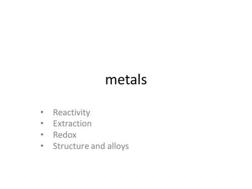 extraction of metals revision lesson