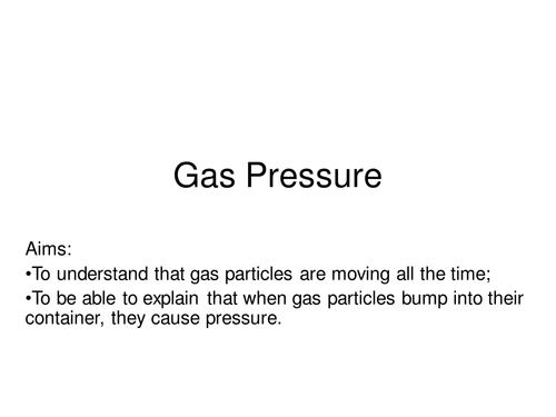 states of matter and gas pressure