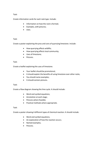 C1 materials from the earth revision tasks