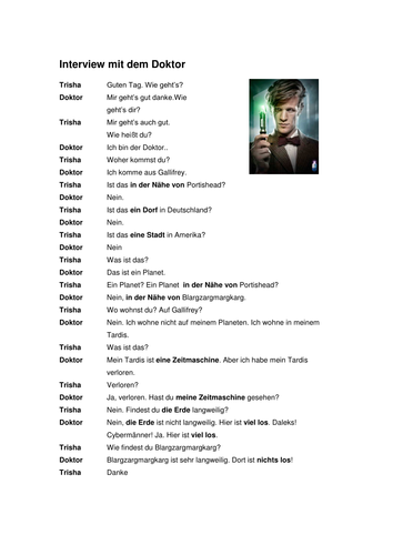 Dr Who - Interview mit dem Doktor