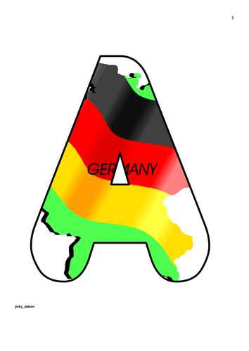 A4 German Flag Alphabet and Numbers