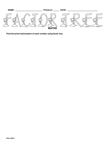 KS3 Prime Factorisation  (Maths Project)