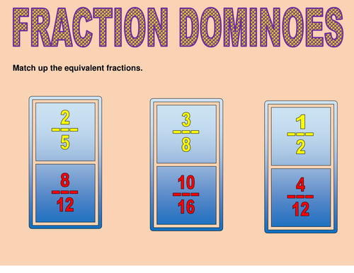 KS3 Fraction Dominoes
