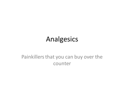 An Analgesics ppt covering Painkillers for OCR C6