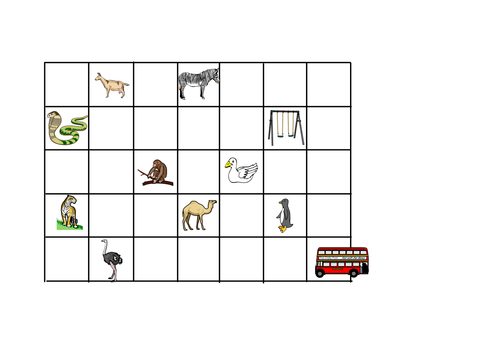 Y1 and Y2 Zoo grid map for direction activities