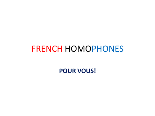 French Homophones