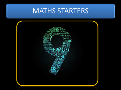 A series of Maths questions for starters....