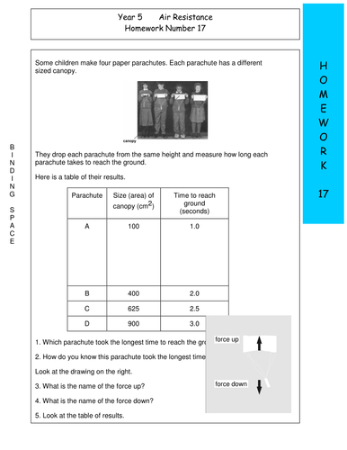 Forces (Air resistance) Homework 17