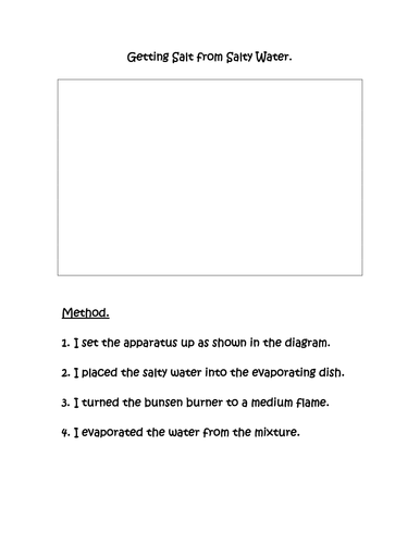 Evaporation Method Sheet - low ability
