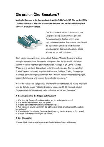 Fairtrade Sneakers aus Deutschland