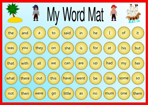 frequency high phase 6 words High and by Word (100) Frequency Sounds Letters Mat