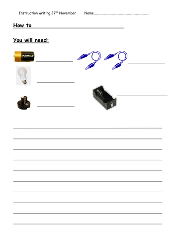 Writing Frame - Instructions to build a circuit
