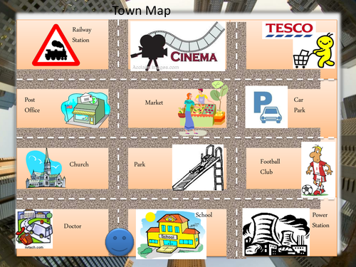 Simple Map For Directions Simple Map Of Town To Give Directions | Teaching Resources