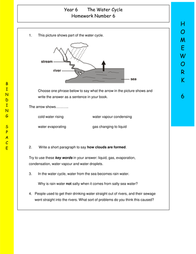 The Water Cycle Y6 Homework 6