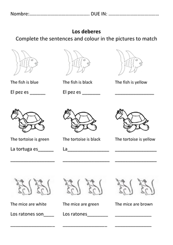 Animales y adjectivos