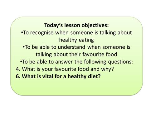 Favourite food/healthy eating