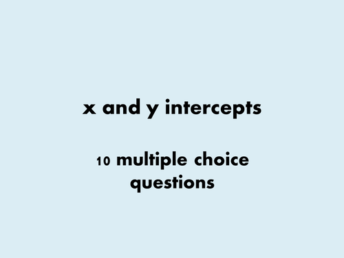 X and Y intercept quiz