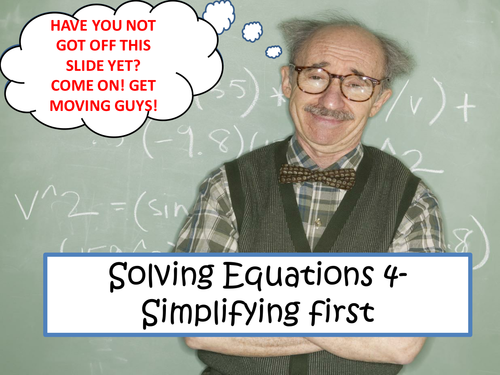KS3 Solving equations- simplifying first