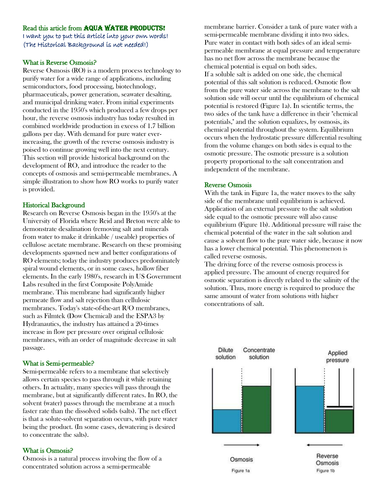 Uses of reverse osmosis (more able)