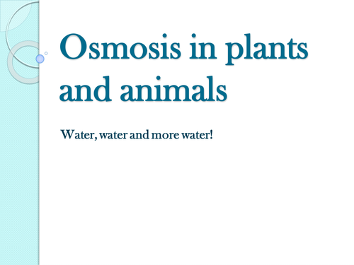 Osmosis in plants and animal cells