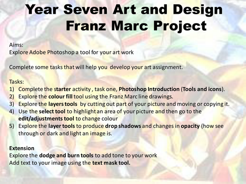 Franz Marc Composition using Photoshop