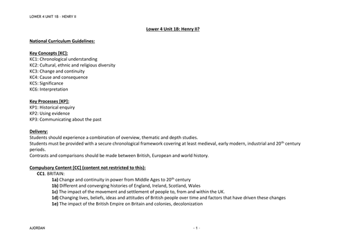 Henry II and Becket SOW