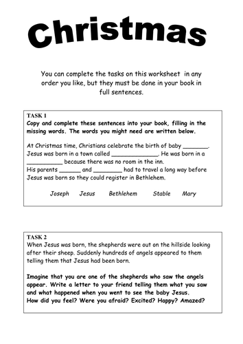 Christmas Worksheet | Teaching Resources