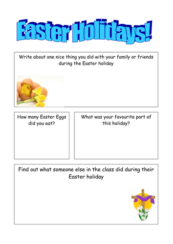 Easter Holiday Worksheet