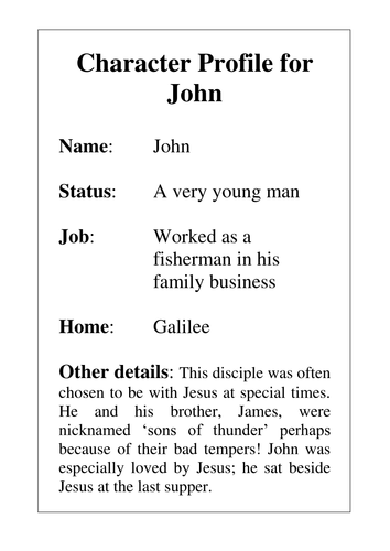 Character Profiles of Jesus' Disciples