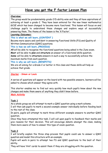 Maths Functional Skills Exam Questions Lesson