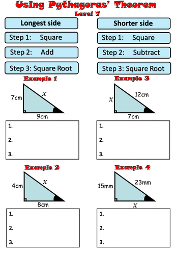 GCSE Introducing Pythagoras' Theorem Lesson