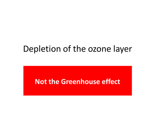The depletion of the ozone layer