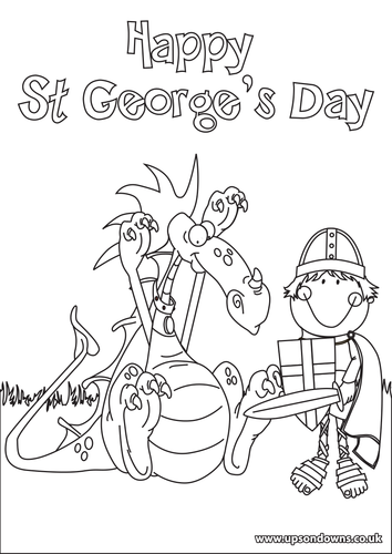 St George's Day Colouring Poster by UpsonDowns - Teaching Resources - Tes