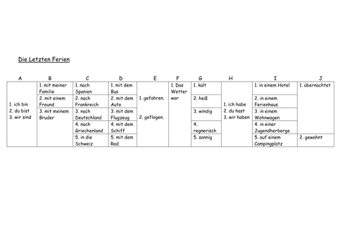 Holidays Language Grid