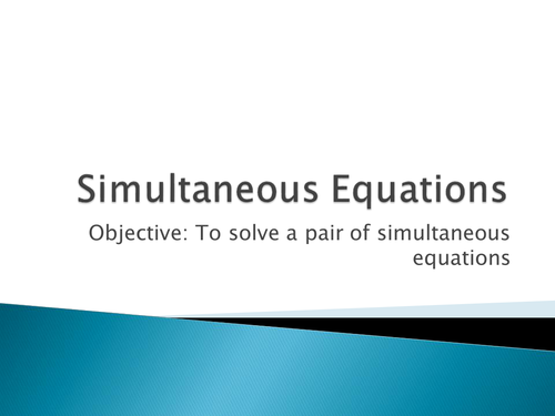 Simultaneous Equations Powerpoint
